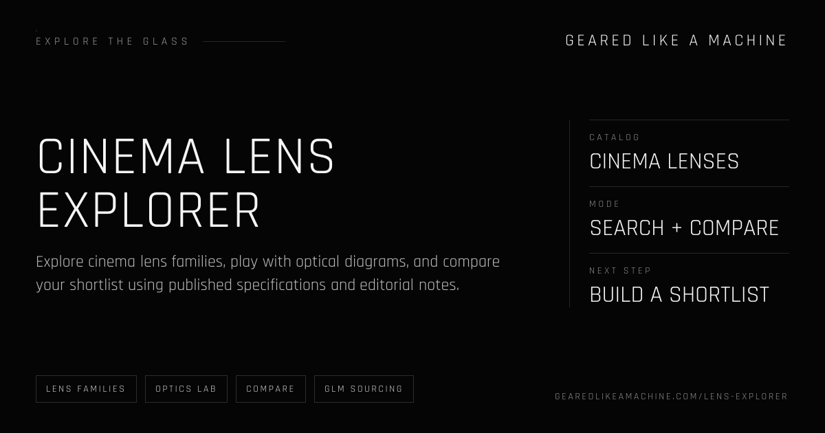 Cinema Lens Explorer | Geared Like A Machine